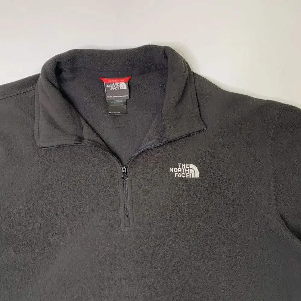 The‎ North Face Sweater Mens L Large Black Glacier 1/4 Zip Fleece Fuzzy Pullover